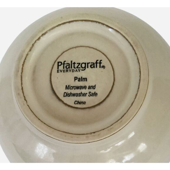 Pfaltzgraff Palm Tree Soup Cereal Bowl Stoneware Beige Beaded Edge - Picture 2 of 8